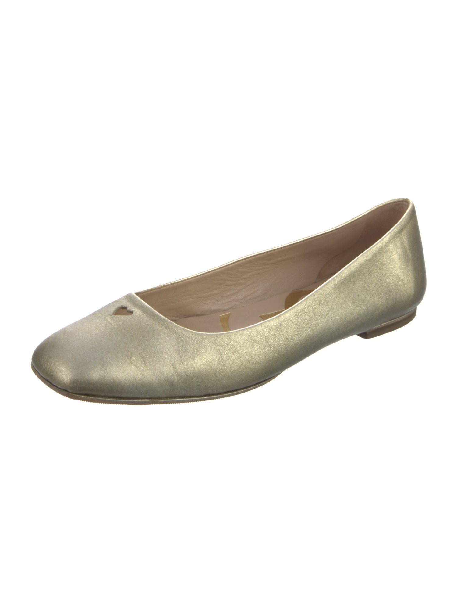 Yves Saint Laurent Leather Lasercut Accents Ballet Flats