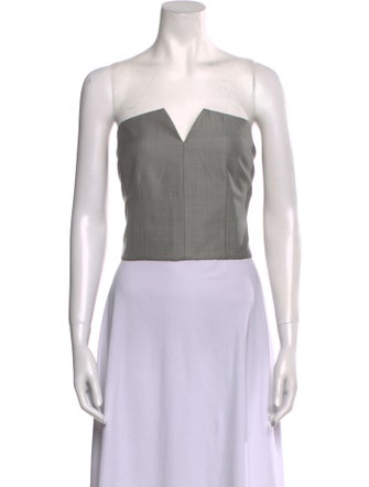 Yves Saint Laurent Wool Strapless Crop Top