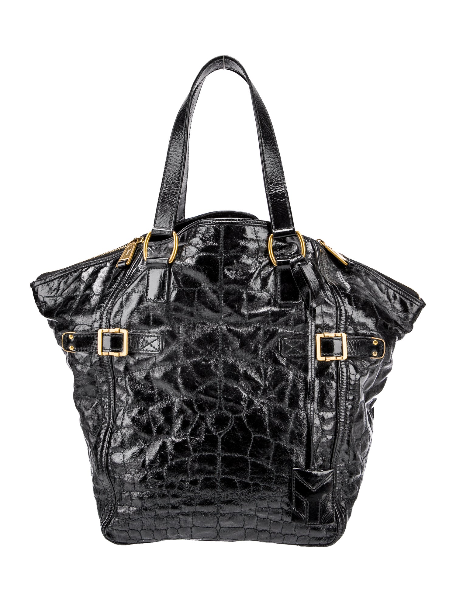 Yves Saint Laurent Rive Gauche Patent Leather Top Handle Bag