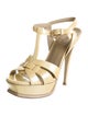 Yves Saint Laurent Patent Leather T-Strap Sandals