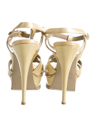 Yves Saint Laurent Patent Leather T-Strap Sandals