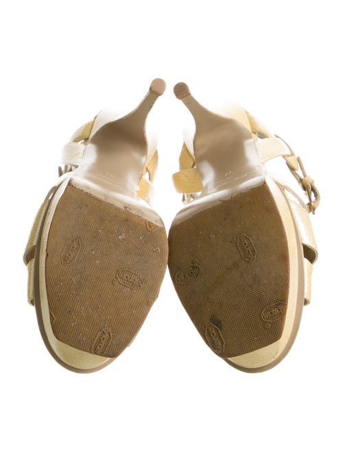 Yves Saint Laurent Patent Leather T-Strap Sandals