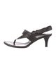 Yves Saint Laurent Leather Whipstitch Trim Slingback Sandals