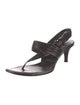Yves Saint Laurent Leather Whipstitch Trim Slingback Sandals