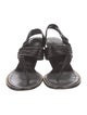Yves Saint Laurent Leather Whipstitch Trim Slingback Sandals
