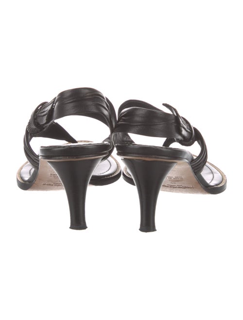 Yves Saint Laurent Leather Whipstitch Trim Slingback Sandals