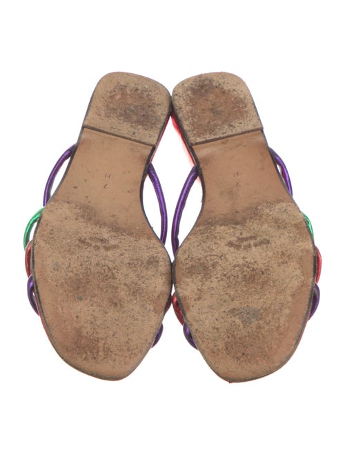 Yves Saint Laurent Leather Colorblock Pattern Slides