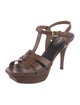 Yves Saint Laurent Leather T-Strap Sandals