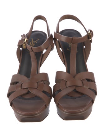 Yves Saint Laurent Leather T-Strap Sandals