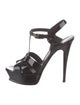 Yves Saint Laurent Patent Leather T-Strap Sandals