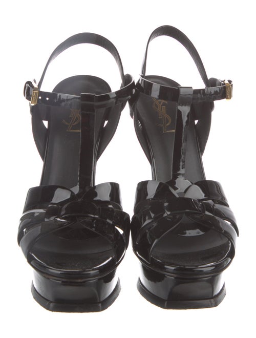 Yves Saint Laurent Patent Leather T-Strap Sandals