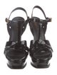 Yves Saint Laurent Patent Leather T-Strap Sandals