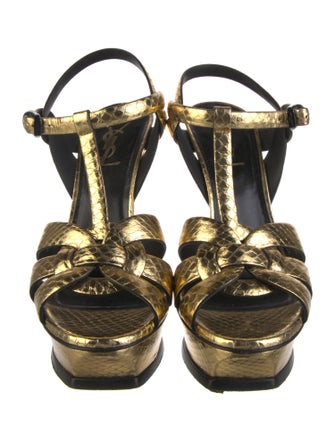 Yves Saint Laurent Leather T-Strap Sandals