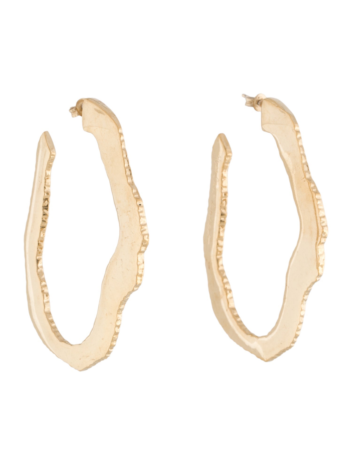 Yves Saint Laurent Vintage Feline Cutout Hoop Earrings