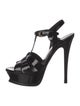 Yves Saint Laurent Rive Gauche Patent Leather T-Strap Sandals