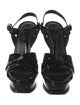 Yves Saint Laurent Rive Gauche Patent Leather T-Strap Sandals