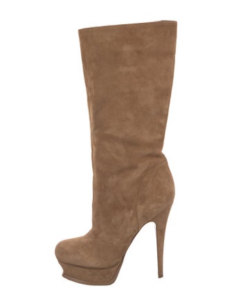 Yves Saint Laurent Suede Slouch Boots