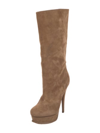 Yves Saint Laurent Suede Slouch Boots