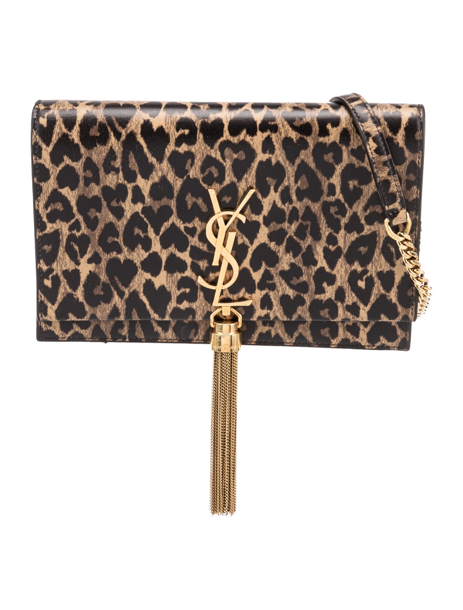 Saint Laurent Leather Kate Tassel Wallet on Chain