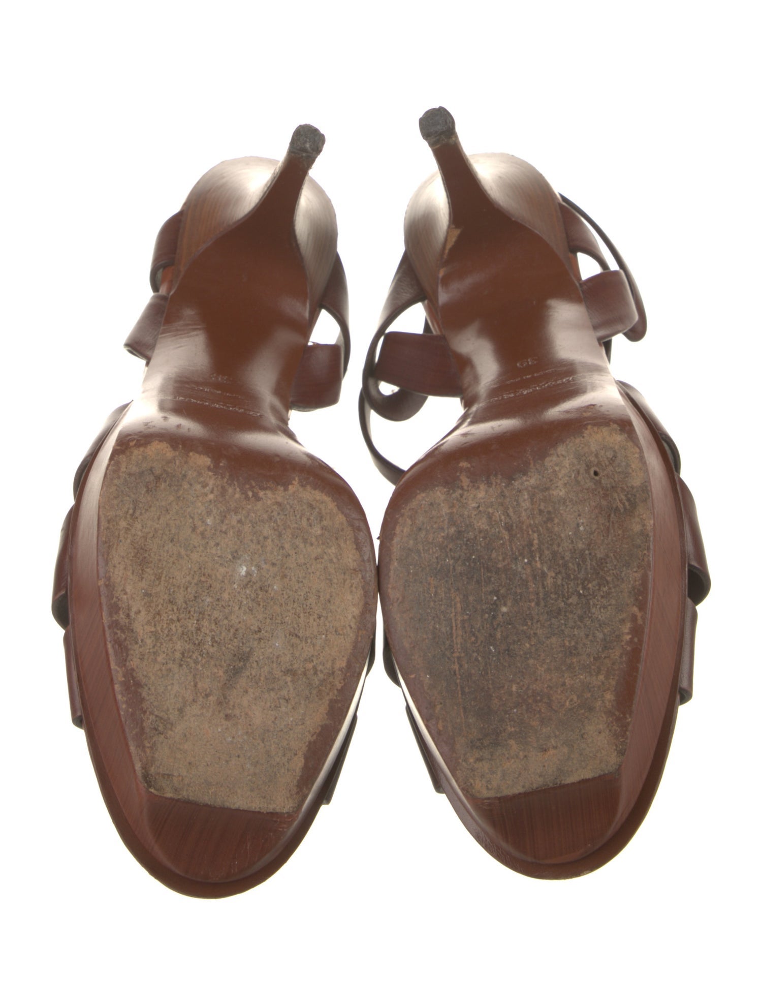 Yves Saint Laurent Rive Gauche Leather Slingback Sandals