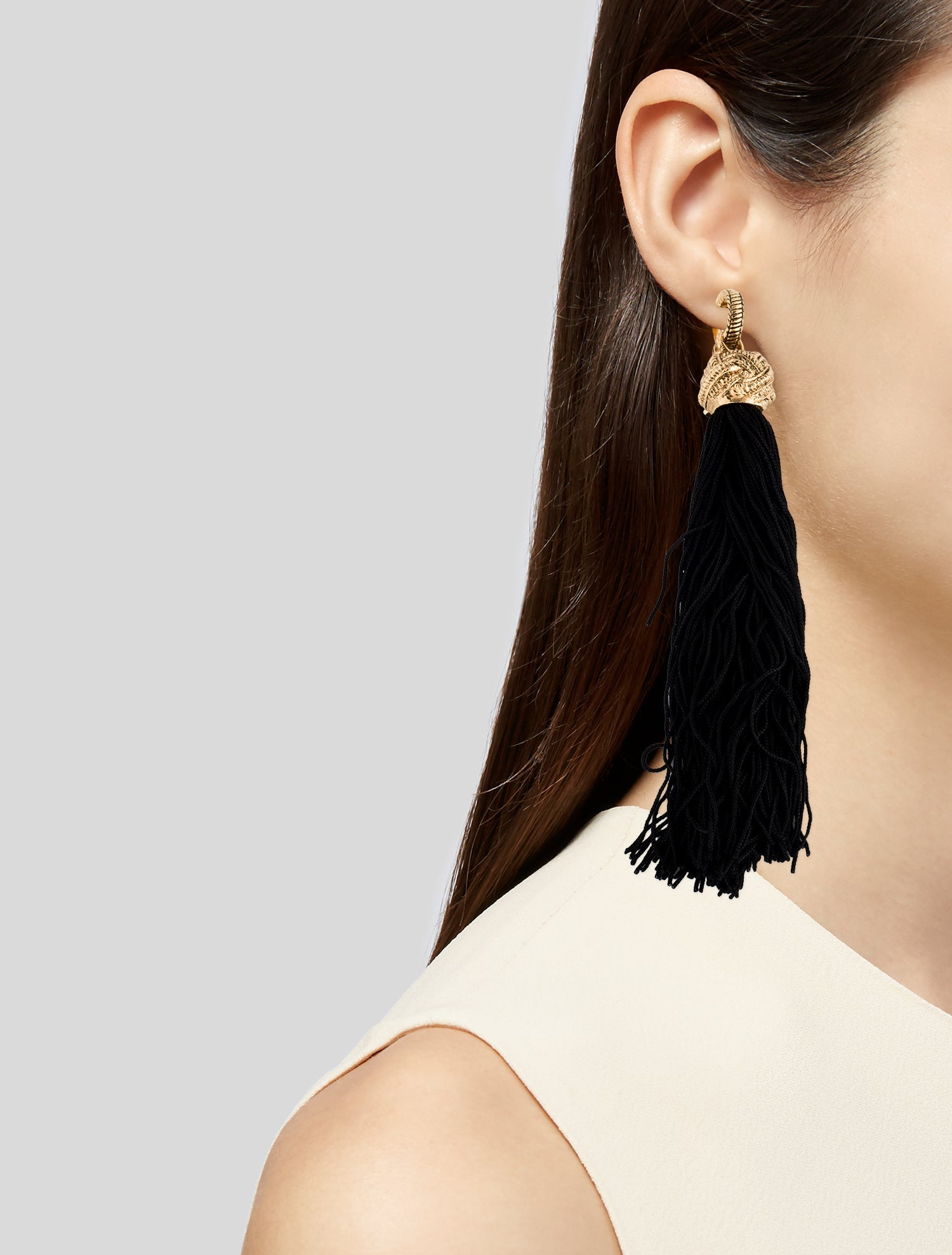 Yves Saint Laurent Thread Tassel Earrings
