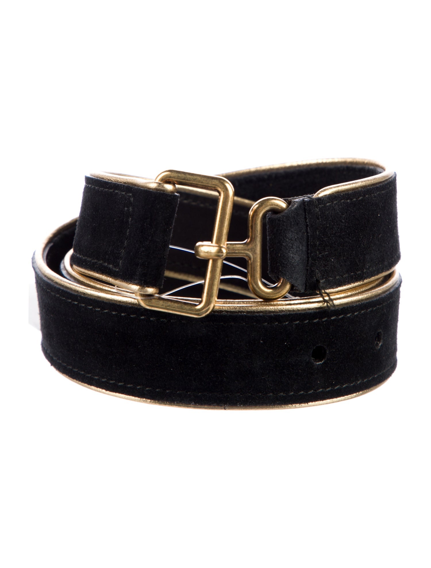 Yves Saint Laurent Skinny Suede Belt