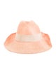 Yves Saint Laurent Pink Straw Hat with Ribbon Detail