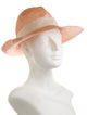 Yves Saint Laurent Pink Straw Hat with Ribbon Detail