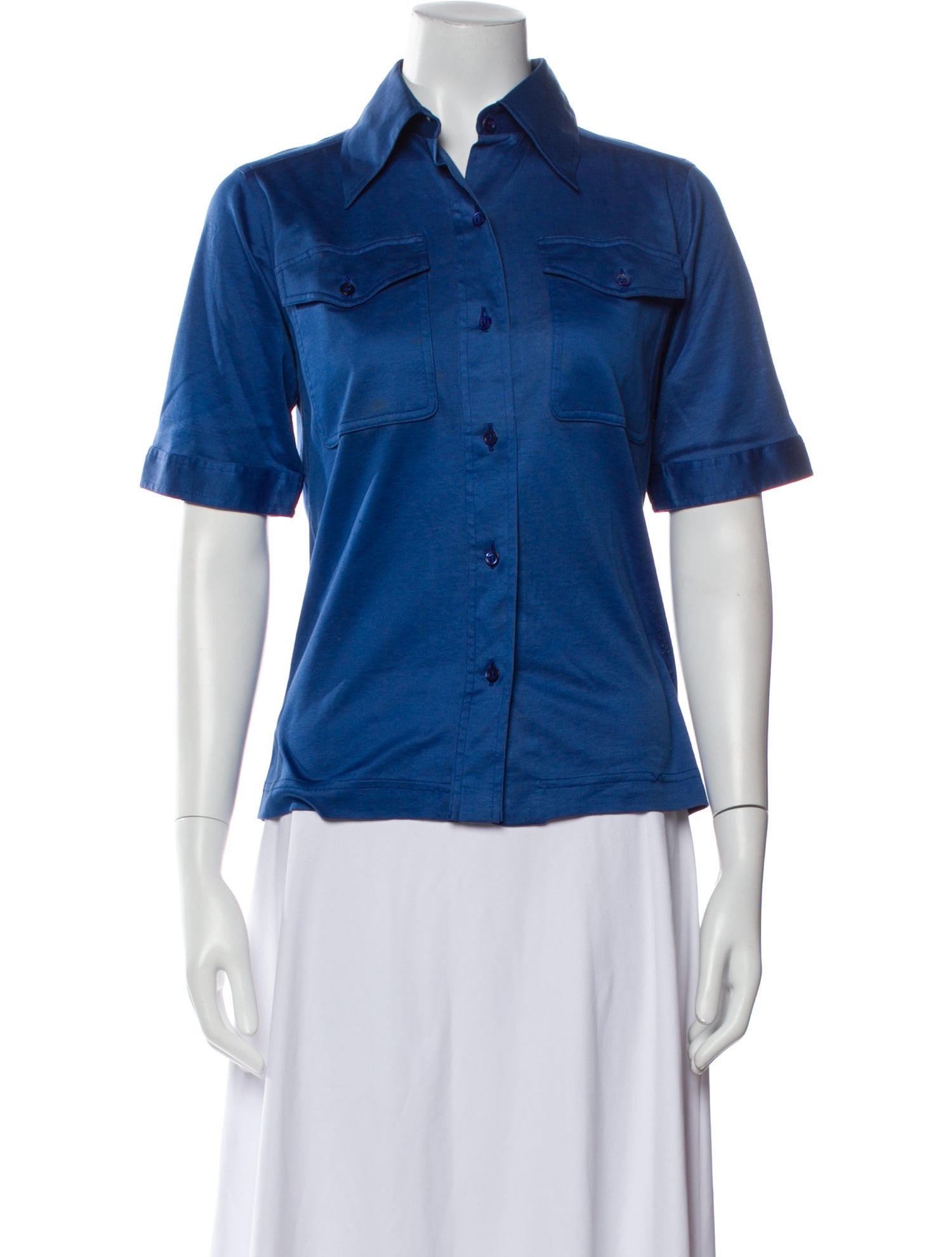 Yves Saint Laurent Rive Gauche Vintage 1980's Button-Up Top