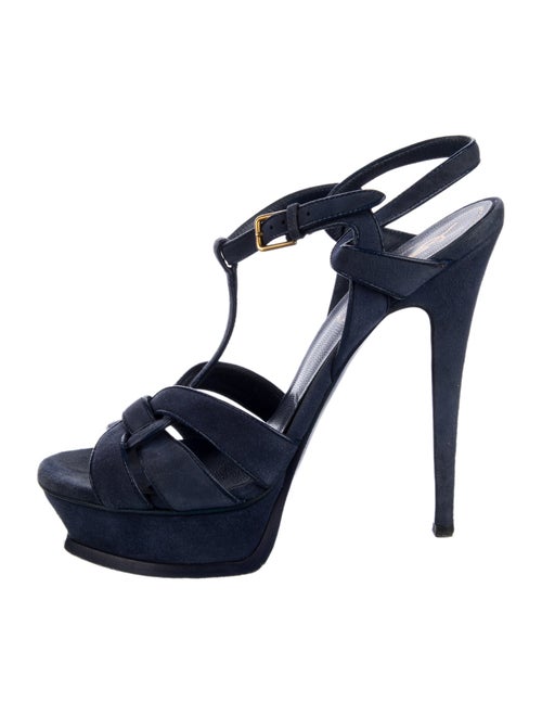 Yves Saint Laurent Suede T-Strap Sandals