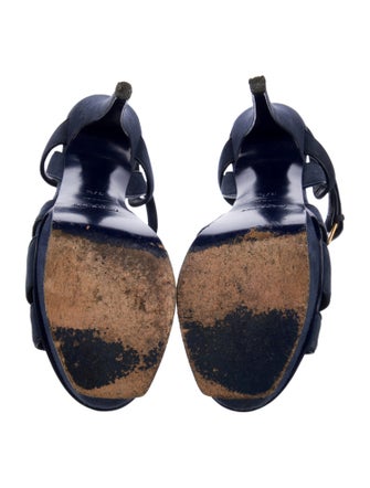 Yves Saint Laurent Suede T-Strap Sandals