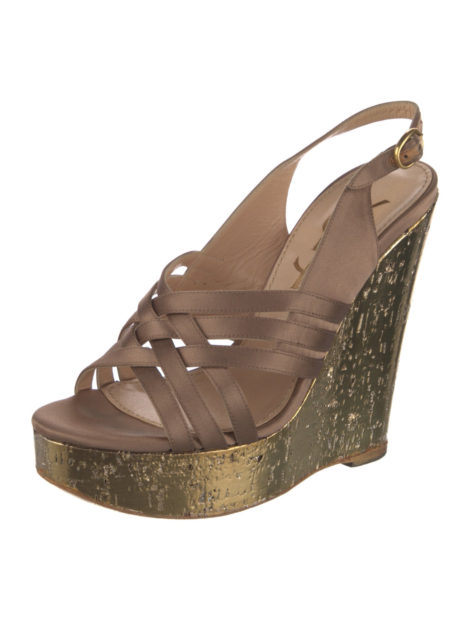 Yves Saint Laurent Satin Slingback Sandals