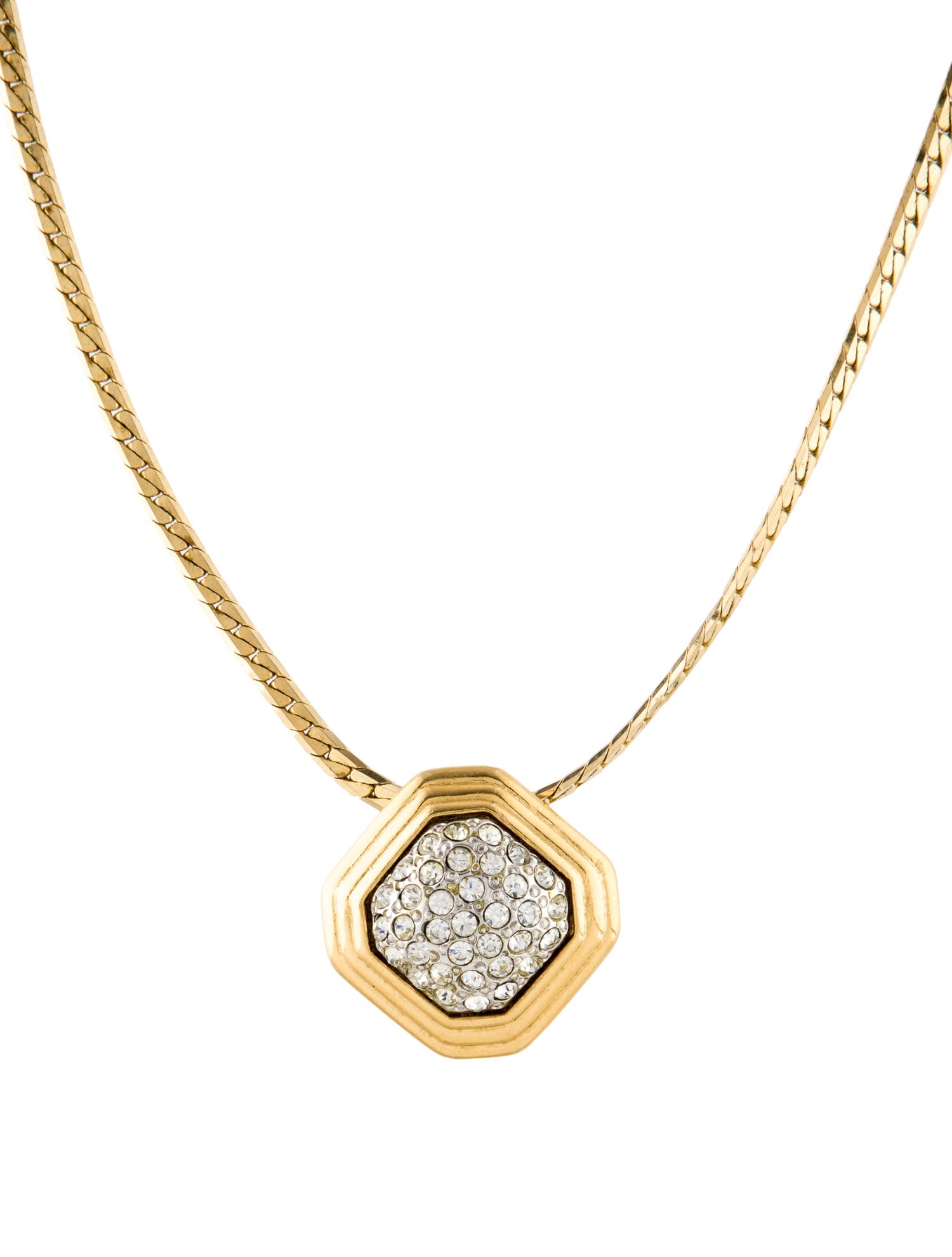 Yves Saint Laurent Vintage Crystal Pendant Necklace