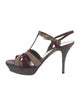 Yves Saint Laurent Rive Gauche Suede T-Strap Sandals