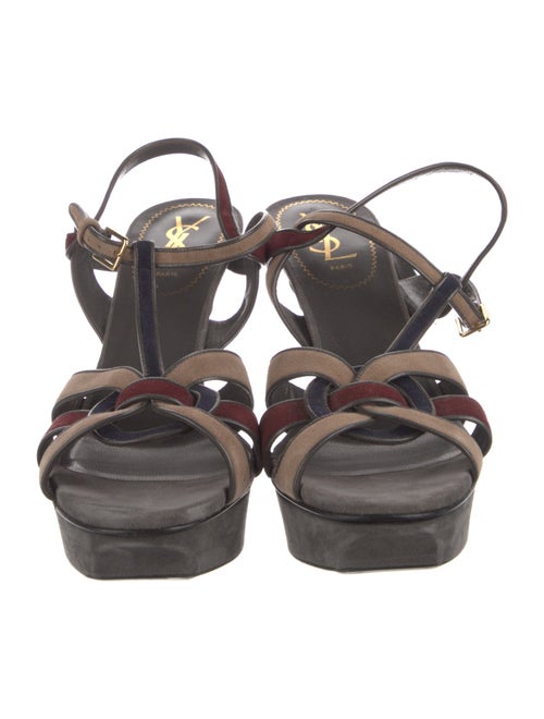 Yves Saint Laurent Rive Gauche Suede T-Strap Sandals