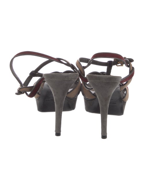Yves Saint Laurent Rive Gauche Suede T-Strap Sandals