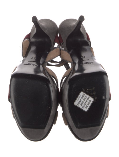 Yves Saint Laurent Rive Gauche Suede T-Strap Sandals