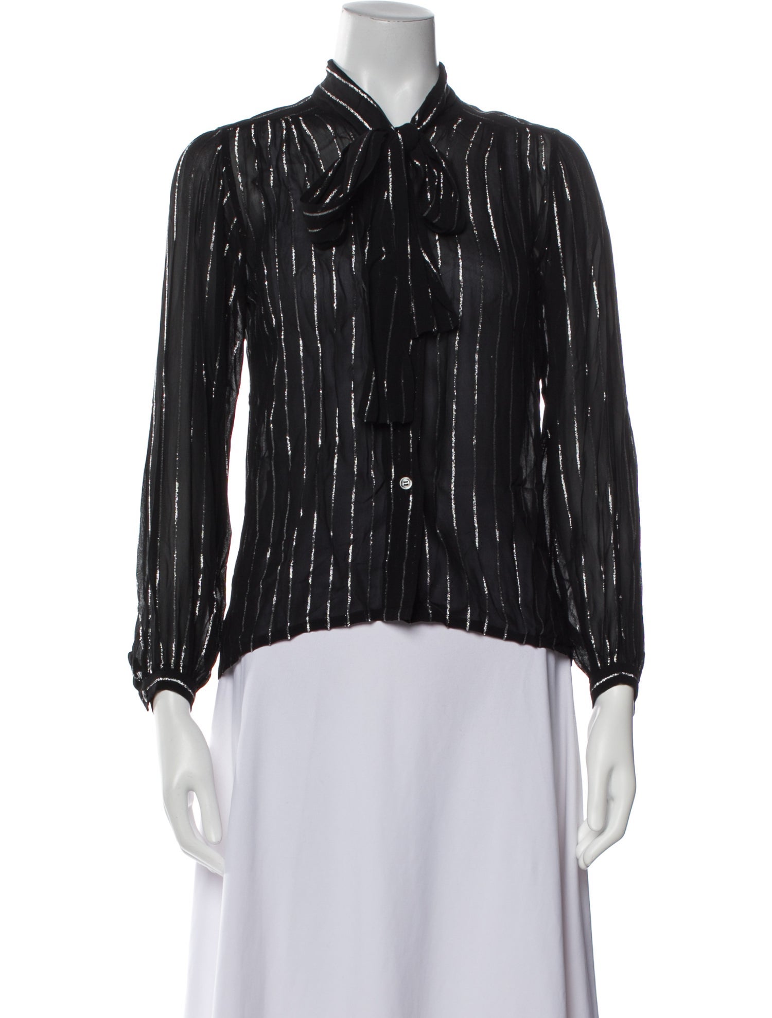 Yves Saint Laurent Rive Gauche Vintage Late 1970's - Early 1980's Button-Up Top