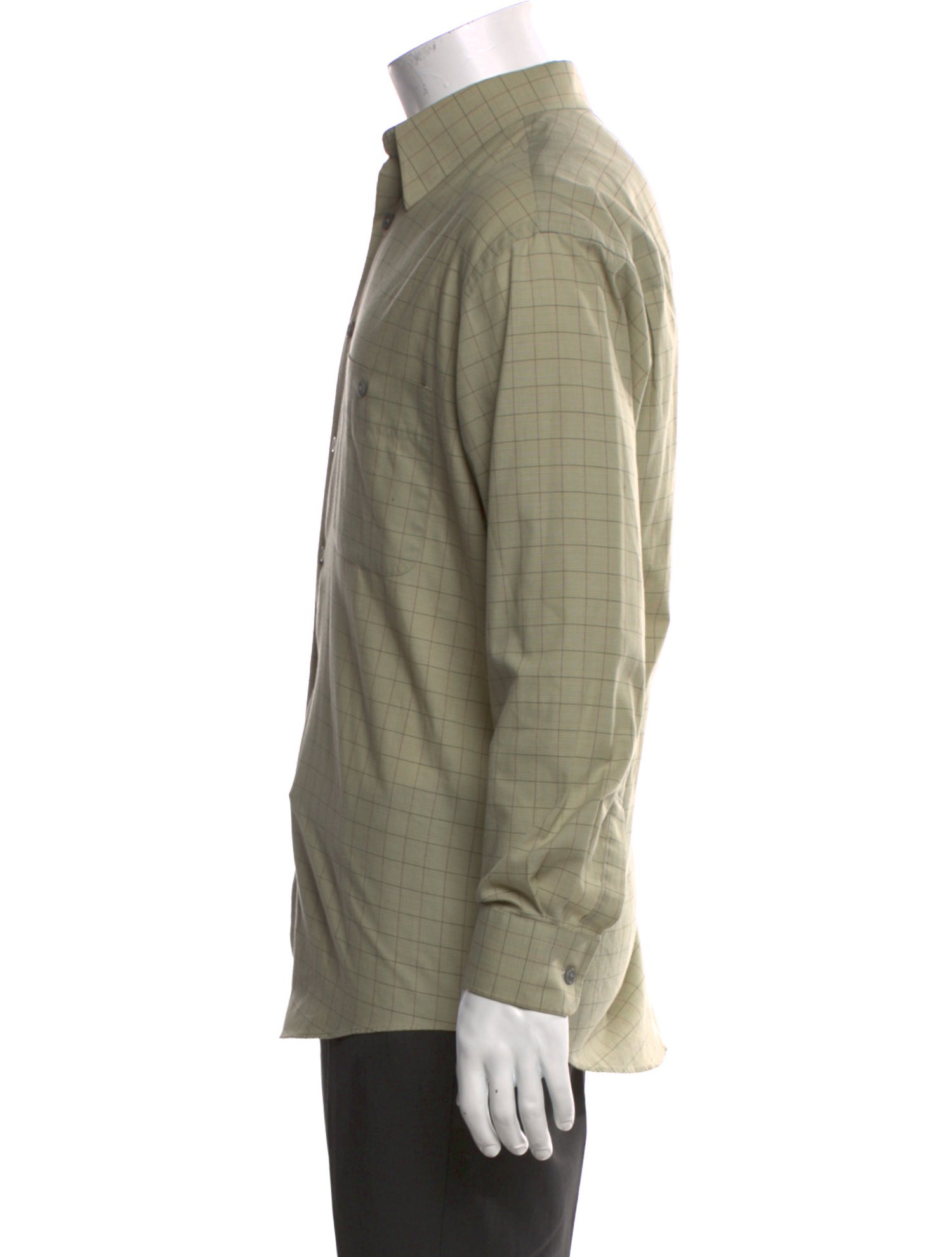 Yves Saint Laurent Plaid Print Long Sleeve Shirt