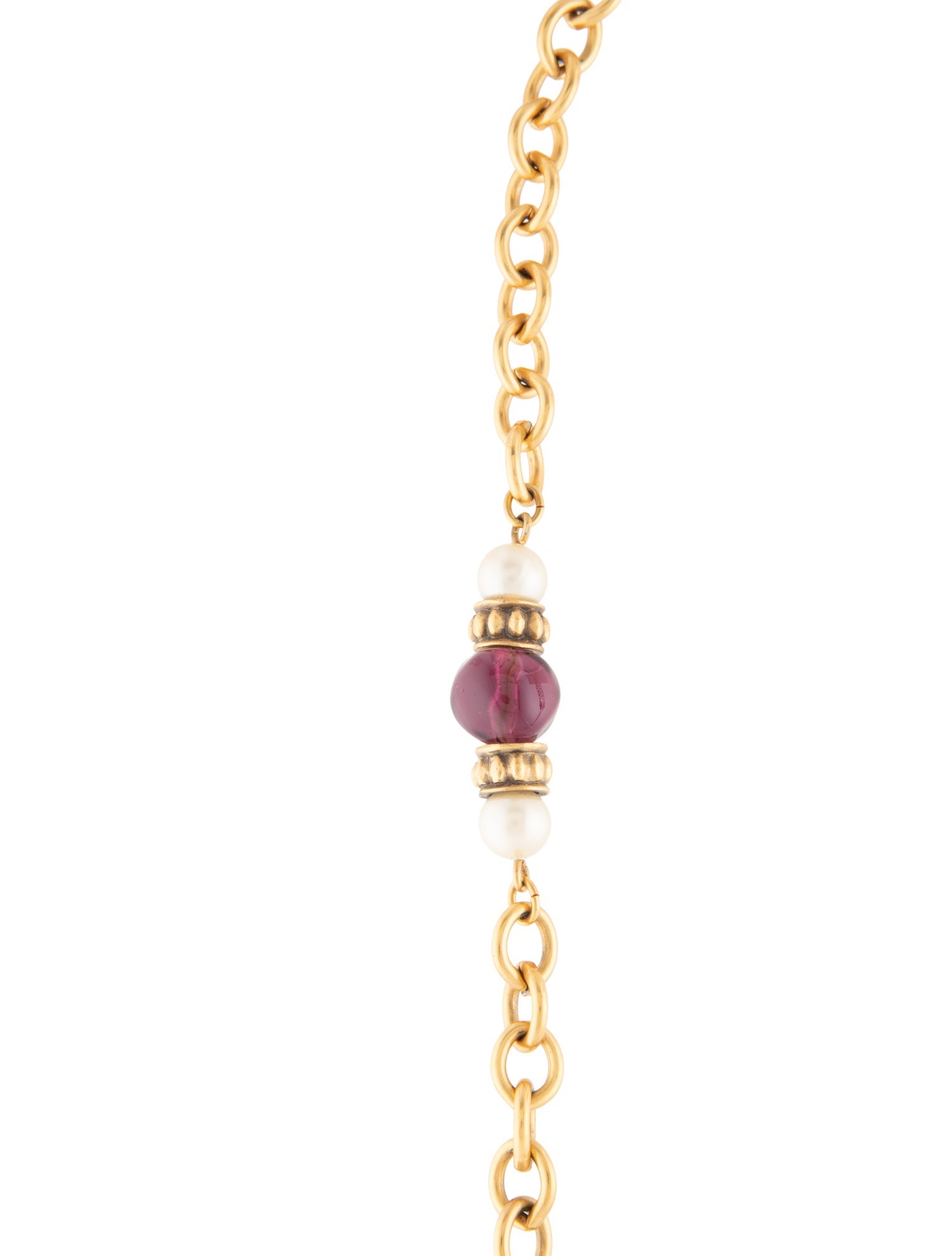 Yves Saint Laurent Faux Pearl & Resin Station Necklace