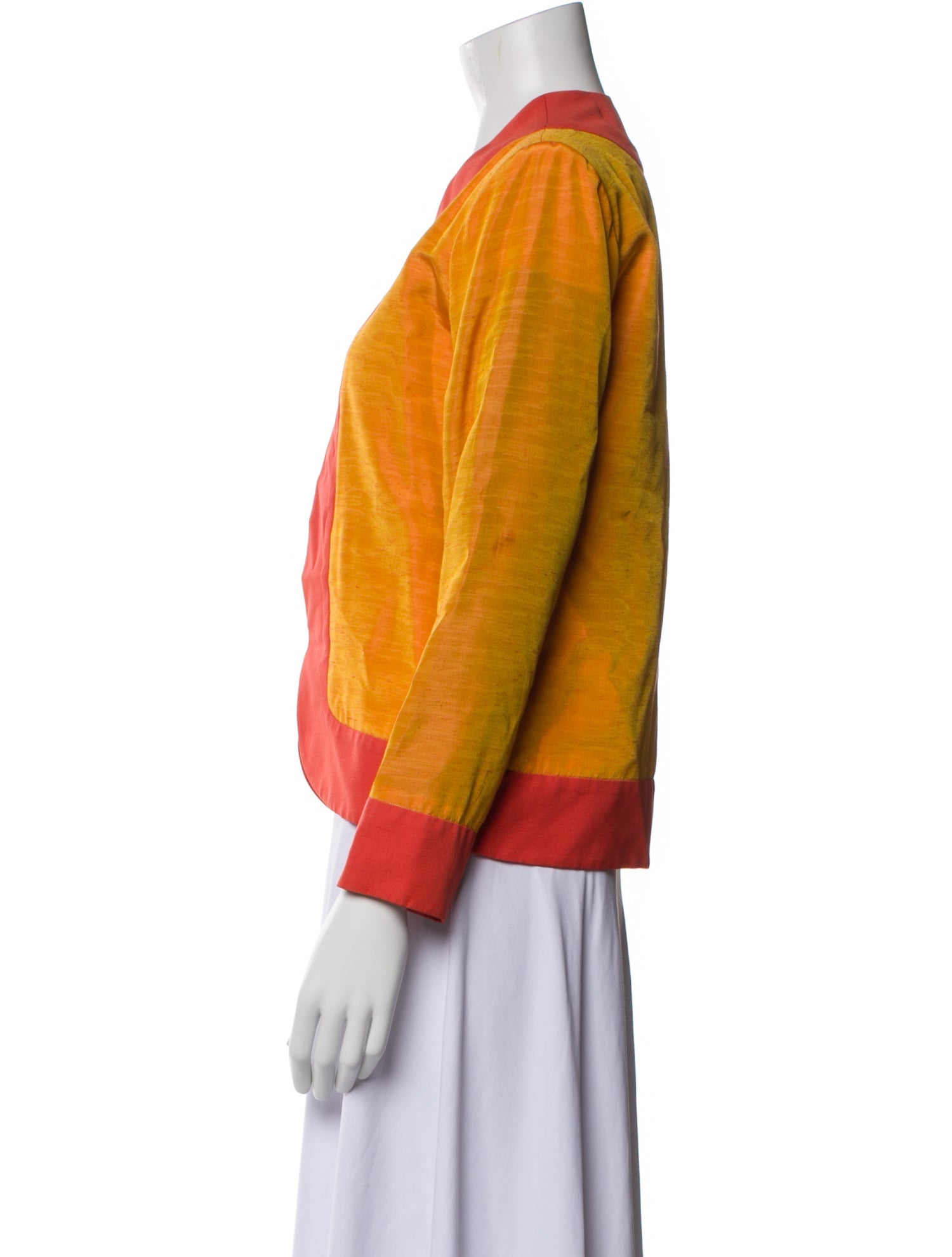 Yves Saint Laurent Silk Colorblock Pattern Jacket