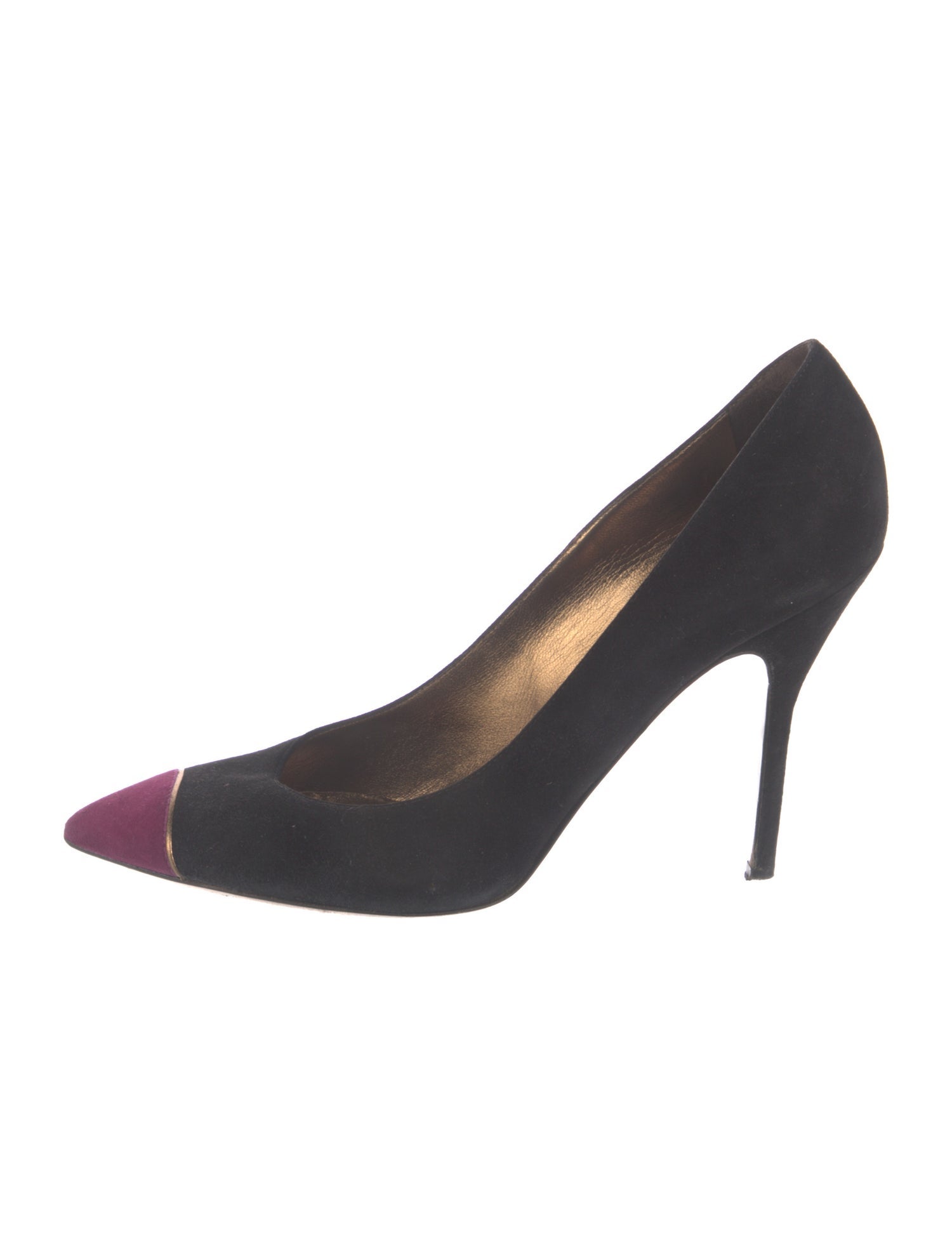 Yves Saint Laurent Suede Colorblock Pattern Pumps