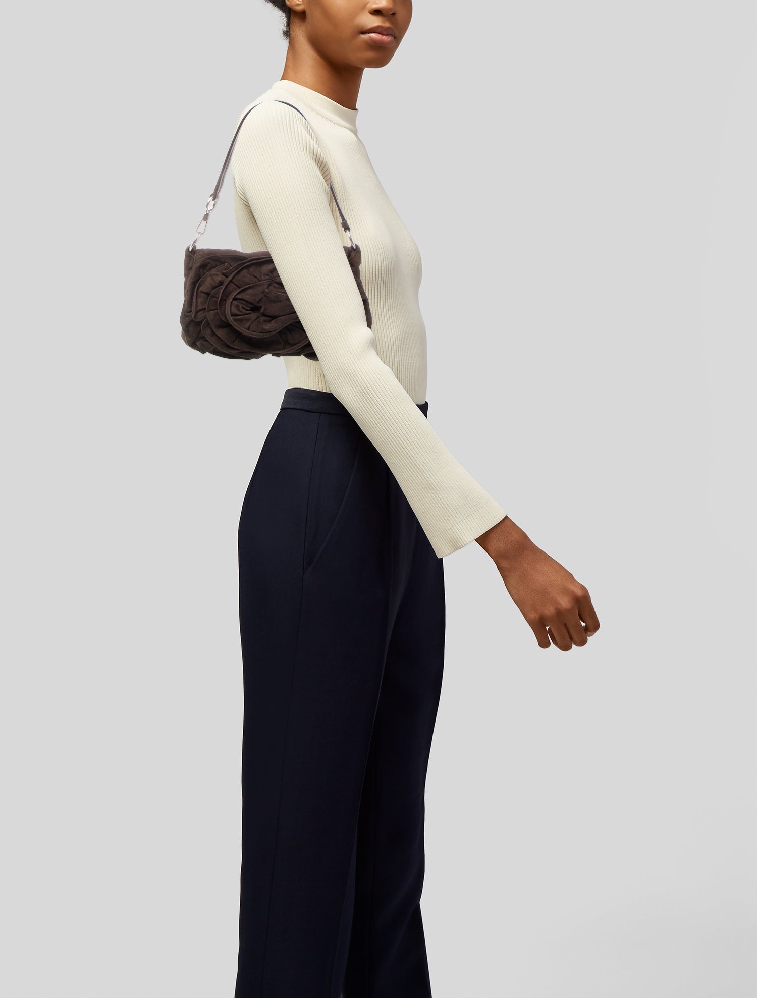 Yves Saint Laurent Rive Gauche Suede Shoulder Bag Vintage