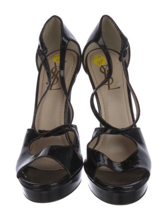 Yves Saint Laurent Patent Leather T-Strap Pumps