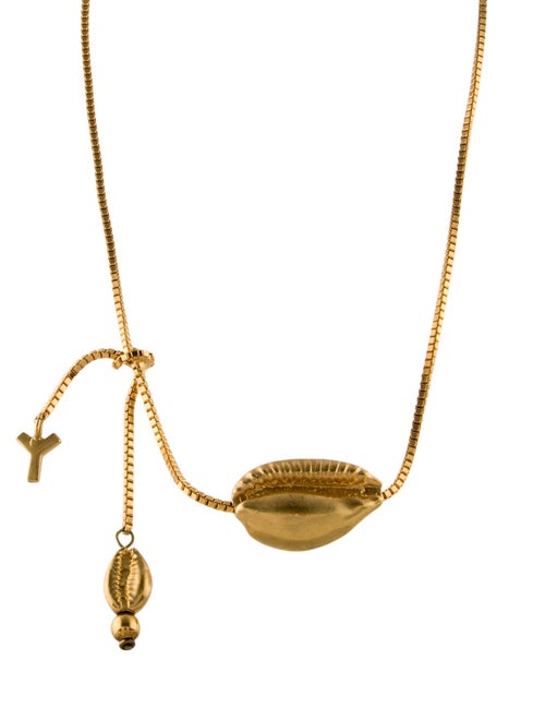 Yves Saint Laurent Shell Charm Pendant Necklace