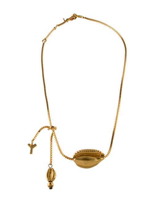 Yves Saint Laurent Shell Charm Pendant Necklace