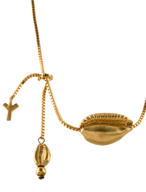 Yves Saint Laurent Shell Charm Pendant Necklace