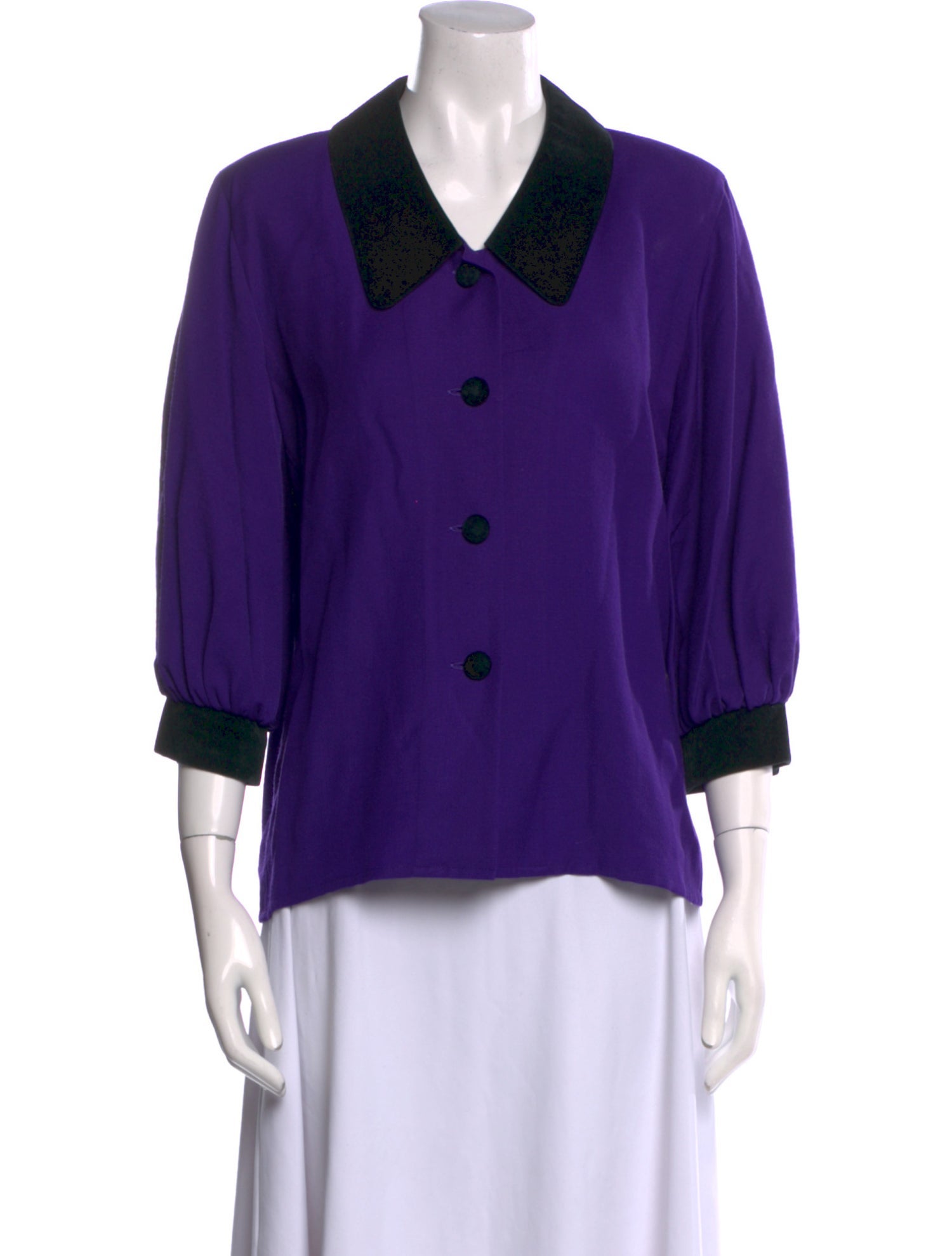 Yves Saint Laurent Chemisiers Three-Quarter Sleeve Button-Up Top