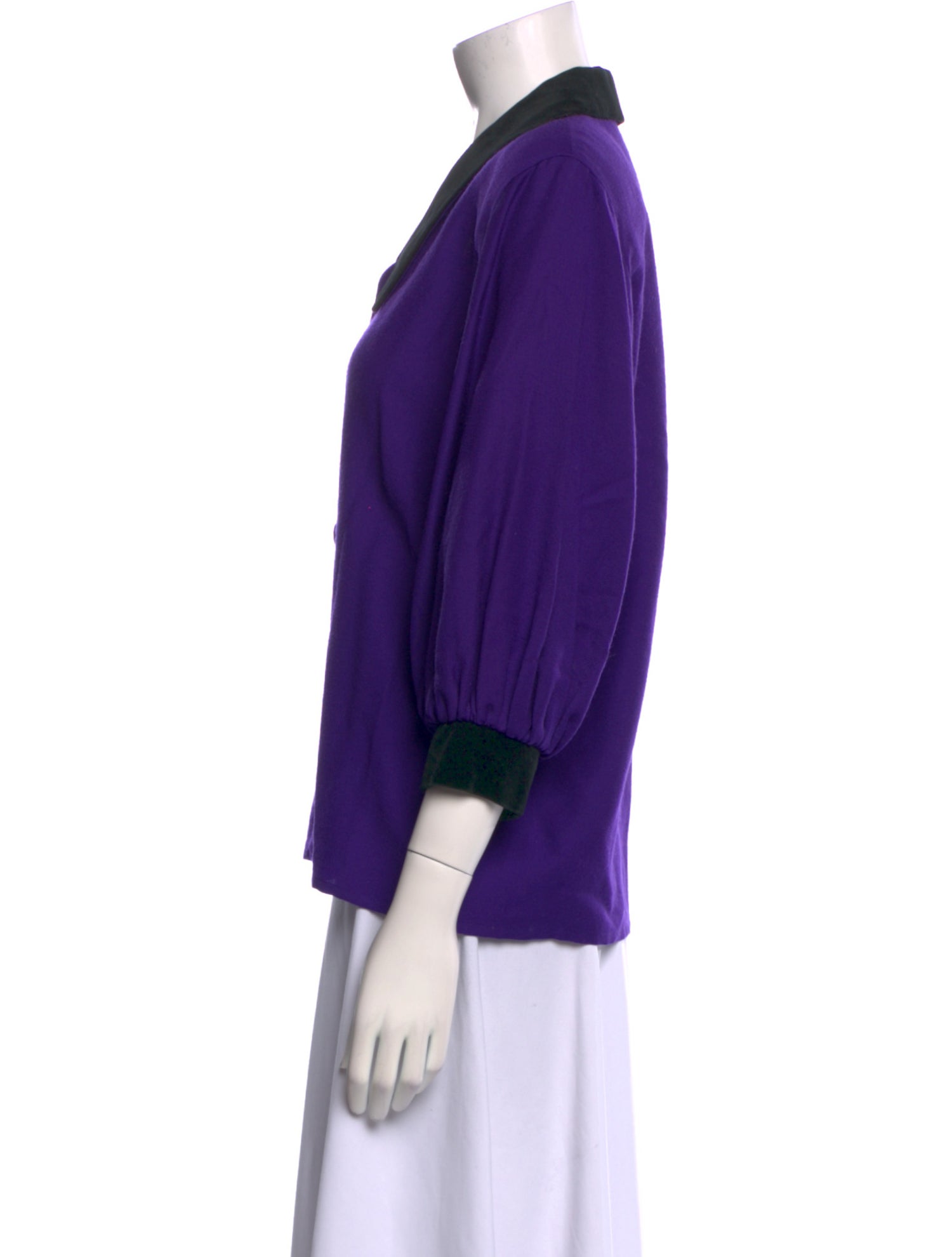 Yves Saint Laurent Chemisiers Three-Quarter Sleeve Button-Up Top