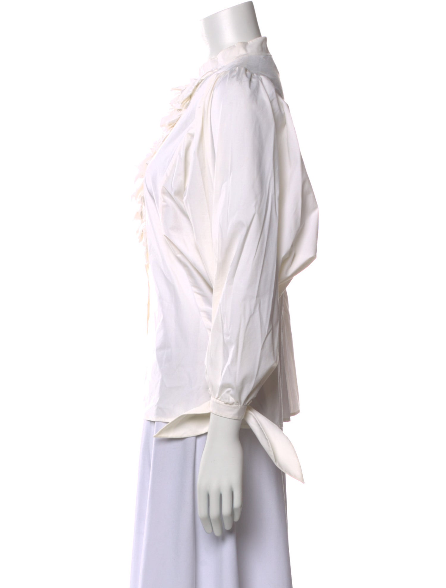 Yves Saint Laurent V-Neck Three-Quarter Sleeve Blouse